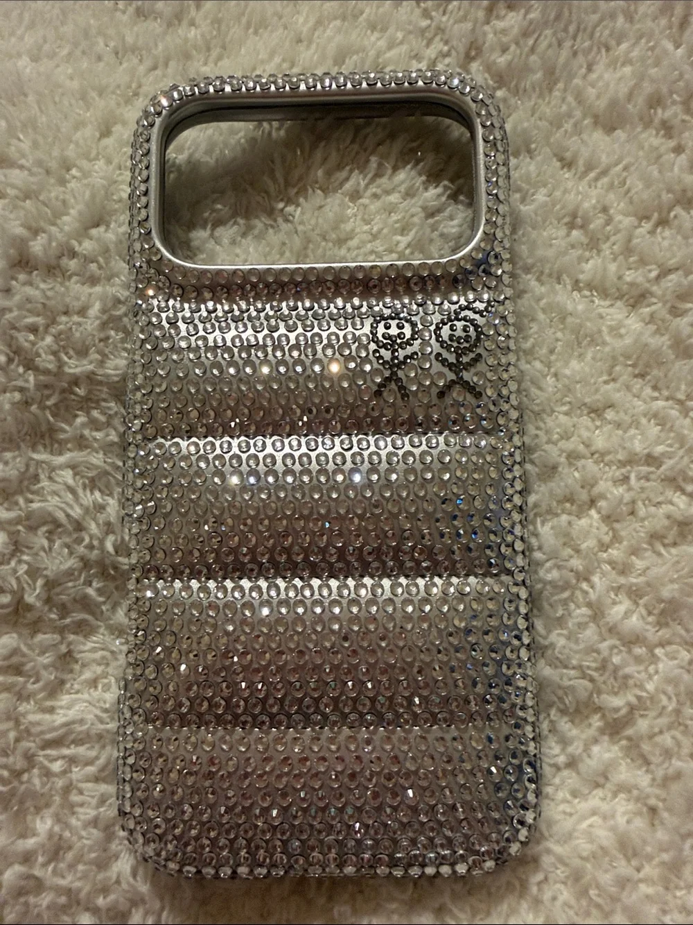 iPhone Rhinestone Bling Case - Silver